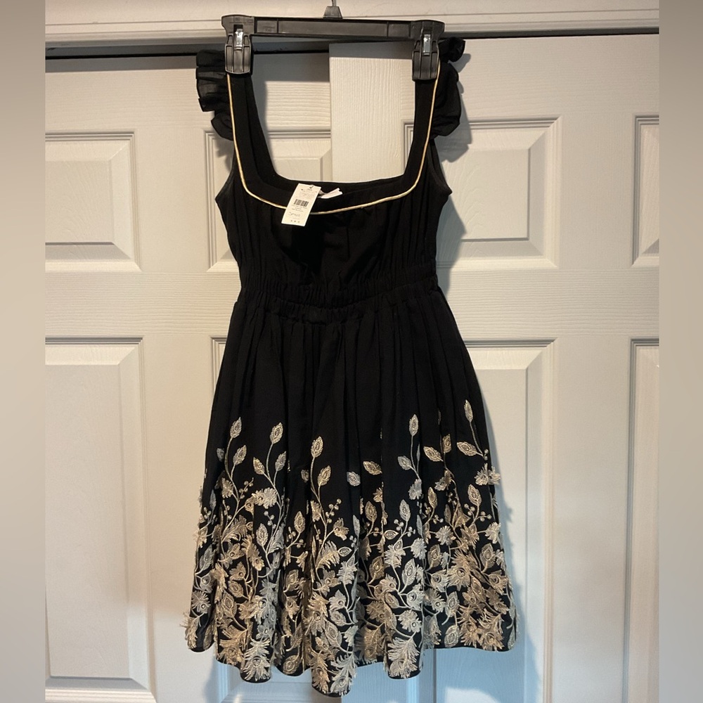 NWT My Beachy Side Lark Skate Bella Swan Embroidered Flower Flare Mini Dress S